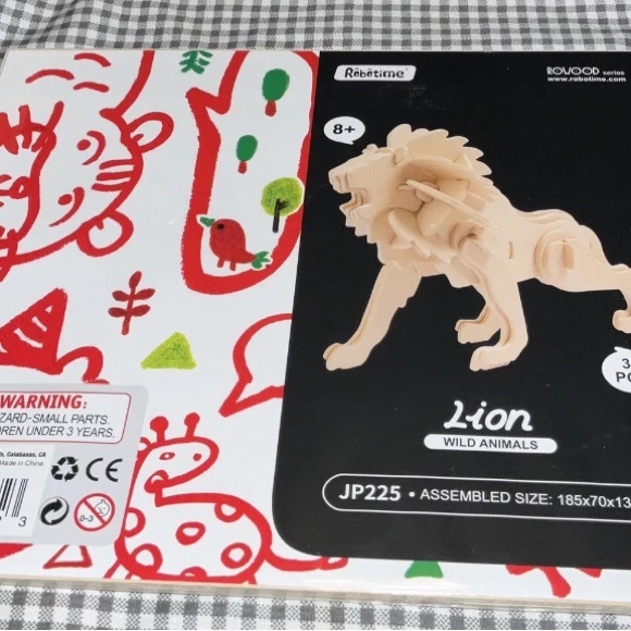 Lion 3D Wooden Puzzle 34 Piece Wild Animal Rowood Ser.Robotime New 7.3x2.75x5.11 - Picture 12 of 13